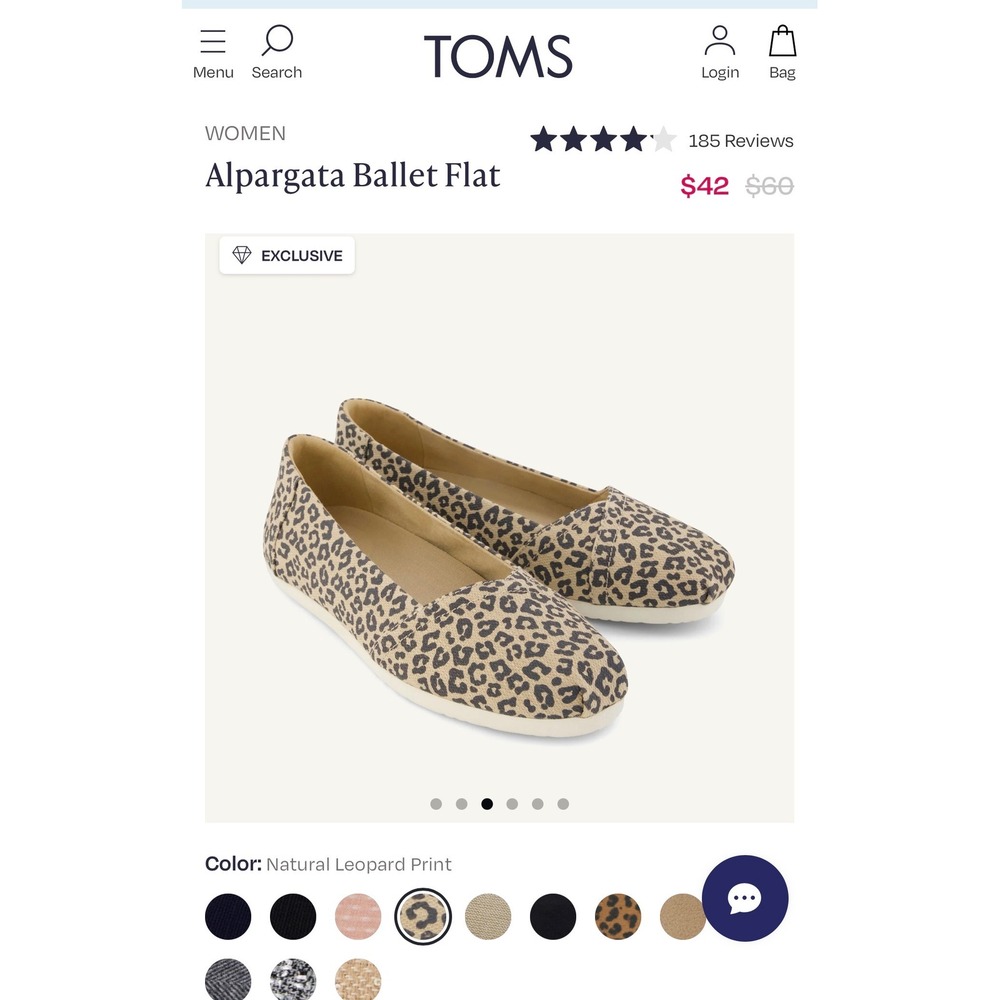 TOMS Alpargata Plus Women 9.5 Natural Leopard Print Canvas Slip On Flats